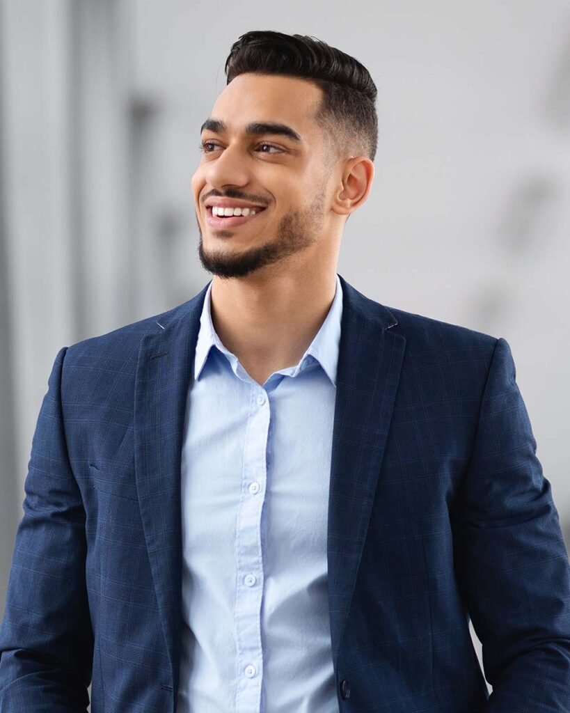 Handsome young middle eastern man waiting flight a U2XPBW6.jpg